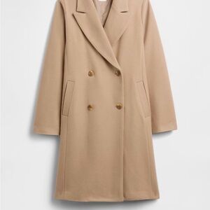 Classic Tan Double-Breasted Women's Coat